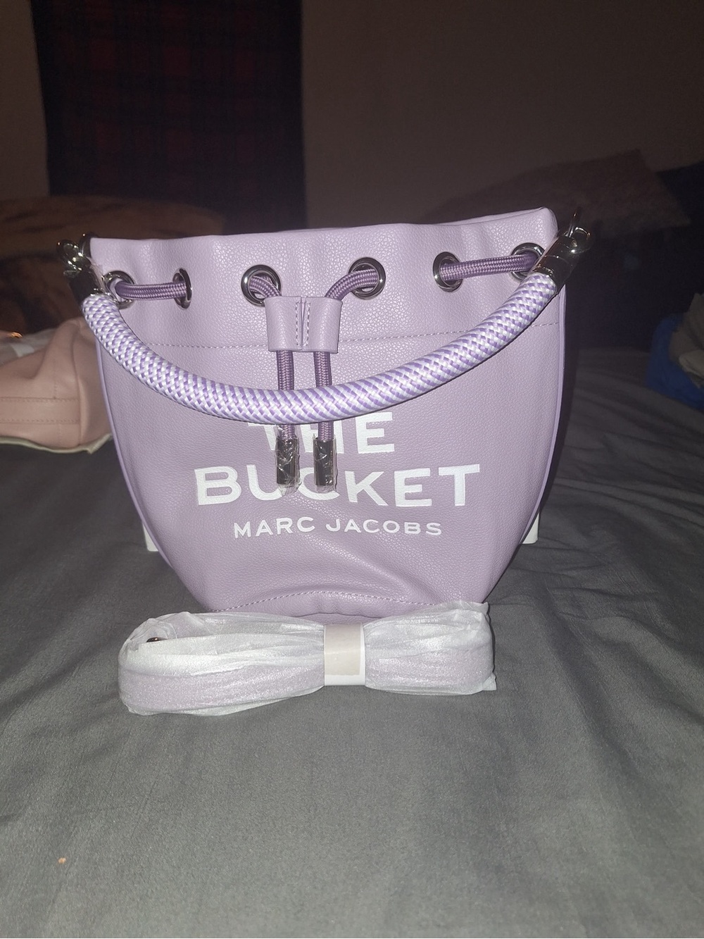 Marc Jacobs lilac bucket bag with rope handle